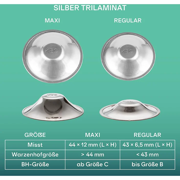 Koala Babycare Silberhütchen - 2 Stück - Standardgröße Silber Trilaminat für maximale Resistenz - Brustwarzenschutz für empfindliche und schmerzende Brustwarzen - Zertifiziertes Medizinprodukt - Preisvergleich – Bild 2