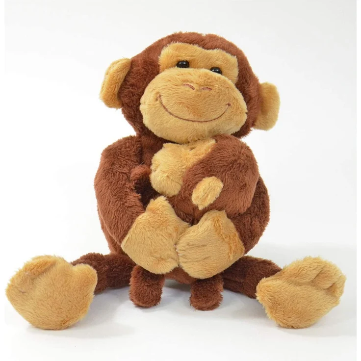Kögler 75955 - Laber Affe mit Baby Nana und Coco, Labertier mit Aufnahme- und Wiedergabefunktion, plappert alles witzig nach, ca. 23 cm groß, ideal als Geschenk für Jungen und Mädchen – Bild 1