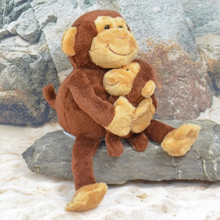 Kögler 75955 - Laber Affe mit Baby Nana und Coco, Labertier mit Aufnahme- und Wiedergabefunktion, plappert alles witzig nach, ca. 23 cm groß, ideal als Geschenk für Jungen und Mädchen – Bild 2