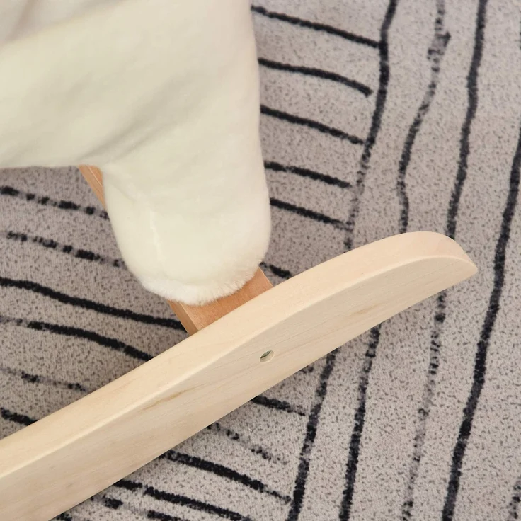 HOMCOM Schaukelpferd mit Tiergeräusche weiß, rosa – Bild 9