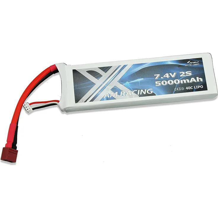 Amewi LiPo Akku 2S 7,4V 5000mAh 40C Softcase, DEANS