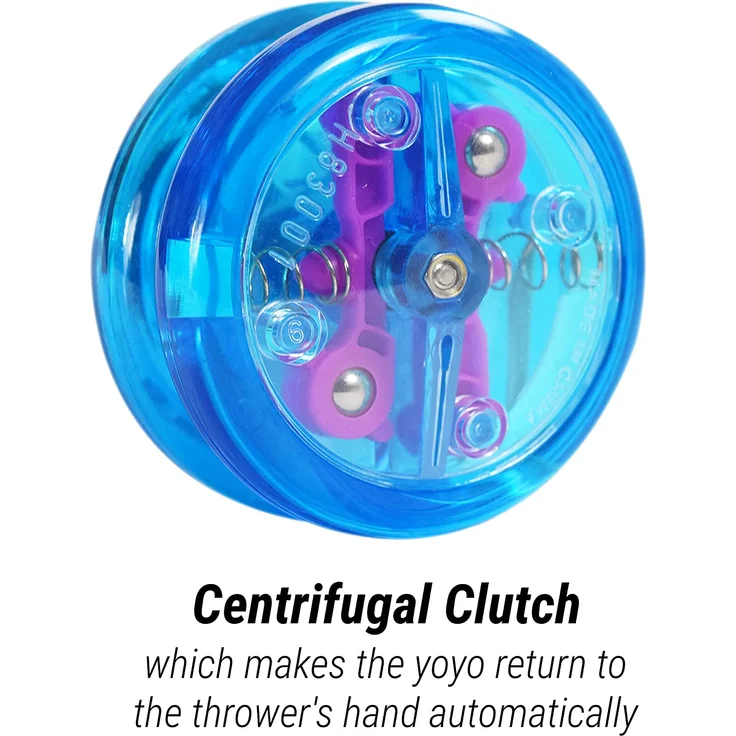 Yomega DAS ORIGINAL Brain - Professionelles Yoyo für Kinder und Anfänger, reaktionsschneller Automatische Rückkehr Yo Yo am besten für Seiten Tricks + zusätzliche 2 Seiten (Blau) – Bild 2