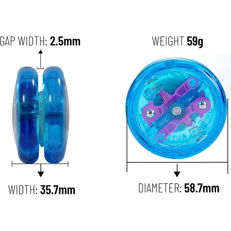 Yomega DAS ORIGINAL Brain - Professionelles Yoyo für Kinder und Anfänger, reaktionsschneller Automatische Rückkehr Yo Yo am besten für Seiten Tricks + zusätzliche 2 Seiten (Blau) – Bild 5