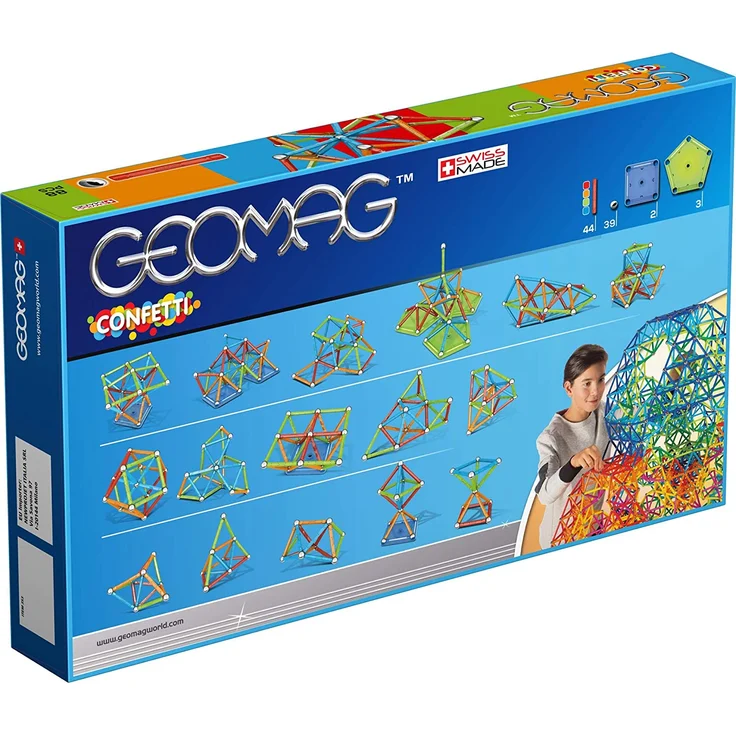 Geomag, Classic Confetti, 353, Magnetkonstruktionen und Lernspiele, Konstruktionsspielzeug, 88-teilig – Bild 6