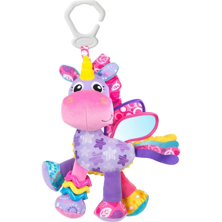 Playgro Activity Freund Einhorn Stella, Kinderwagenanhänger, Ab 0 Monaten, Pink/Lila, 40183