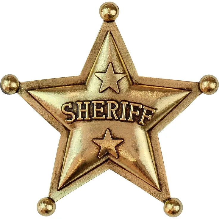 Widmann 03248 - Sheriff-Stern, Accessoire, Cowboy, Cowgirl, wilder Westen, Mottoparty, Karneval