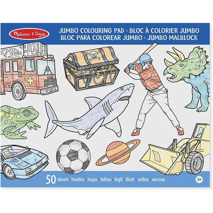 Melissa & Doug Jumbo Colouring Pad - Blue | Activity Pad | Coloring Pads | 3+ | Gift for Boy or Girl