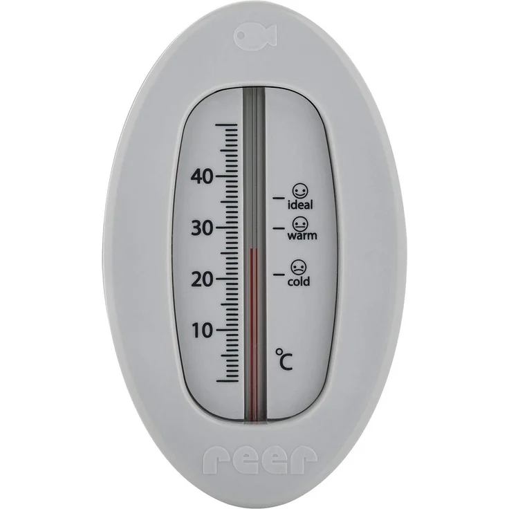 reer Baby-Thermometer für die Badewanne mit süßem Unterwasserwelt-Motiv, kindersicheres Bade-Thermometer, grau – Bild 1