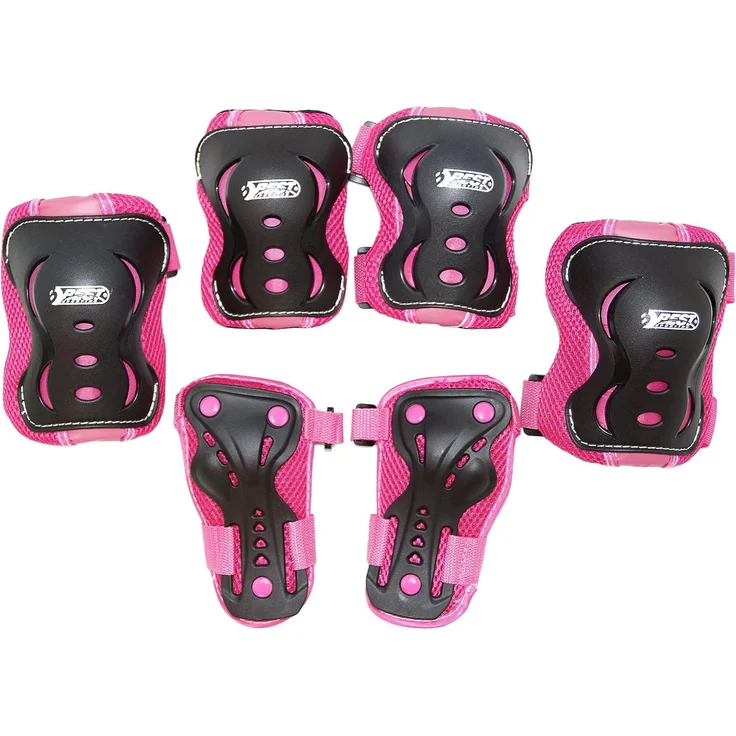 Best Sporting Schützer Set HQ, Kinder Knie-, Ellenbogen- und Handgelenkschützer, Größe XS/S M pink/schwarz, XS/S – Bild 1