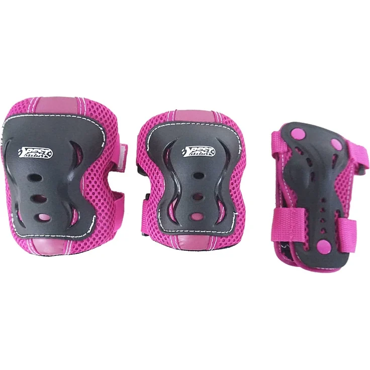 Best Sporting Schützer Set HQ, Kinder Knie-, Ellenbogen- und Handgelenkschützer, Größe XS/S M pink/schwarz, XS/S – Bild 2