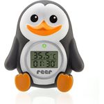 reer Digitales Bade-Thermometer "MyHappyPingu", 2in1 Bade- und Raumthermometer, Timer-Funktion und Temperaturalarm