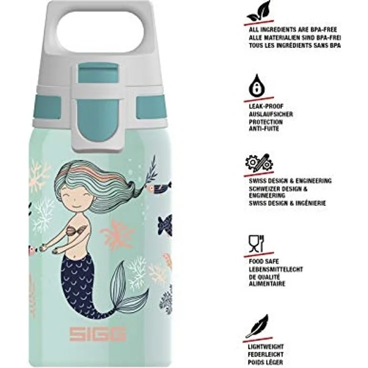 SIGG Shield One Atlantis Kindertrinkflasche, 0. 5 l, BPA frei, auslaufsicher – Bild 3