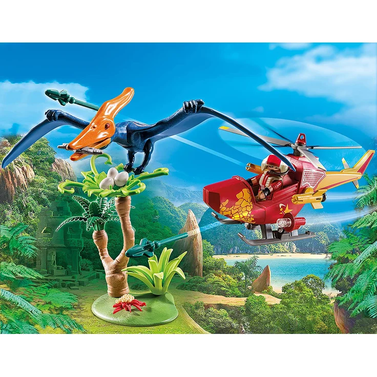 PLAYMOBIL Dinos 9430 Helikopter mit Flugsaurier, Ab 4 Jahren – Bild 2