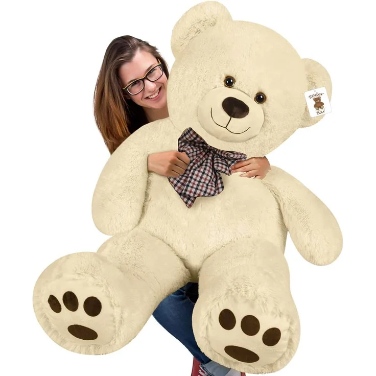 Monzana Teddybär L - XXXL 50-175cm verschiedene Farben Weiches Fell Schleife Tatzendruck Geschenk Plüschtier Kuscheltier Stofftier Riesen Teddy Bär – Bild 5