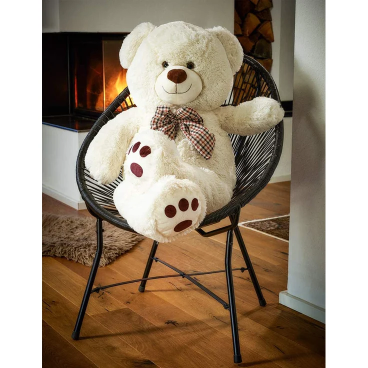 Monzana Teddybär L - XXXL 50-175cm verschiedene Farben Weiches Fell Schleife Tatzendruck Geschenk Plüschtier Kuscheltier Stofftier Riesen Teddy Bär – Bild 4
