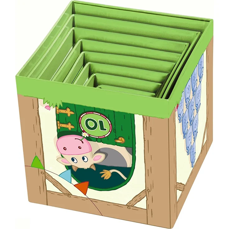 Haba 5879 Stapelwürfel 'Auf dem Land', lustiges Stapelspiel für Babys ab 1 Jahr, Stapelwürfel aus stabilem Karton, BPA-frei, Turm mit niedlichen Bauernhofmotiven - Preisvergleich – Bild 3