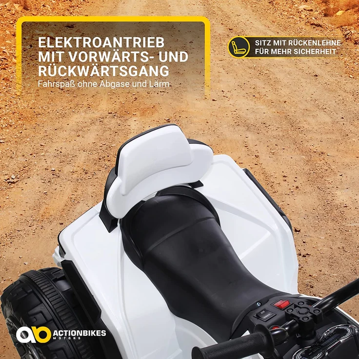 Kinder Elektro Quad Auto BUMPER Atv Elektroauto Kinderauto Elektrofahrzeug Pocket (Weiß) – Bild 4