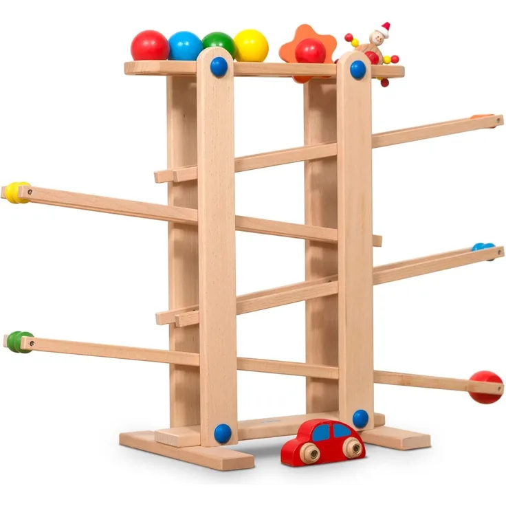 Coemo Kugelbahn Holz 7 mobile Teile