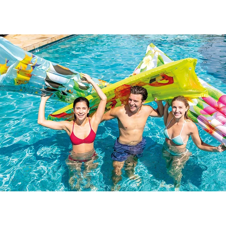 Intex 59720 Matratze Floral, Mehrfarbig, 183 x 69 cm - 1x Luftmatratze, zufällige Farbauswahl – Bild 7