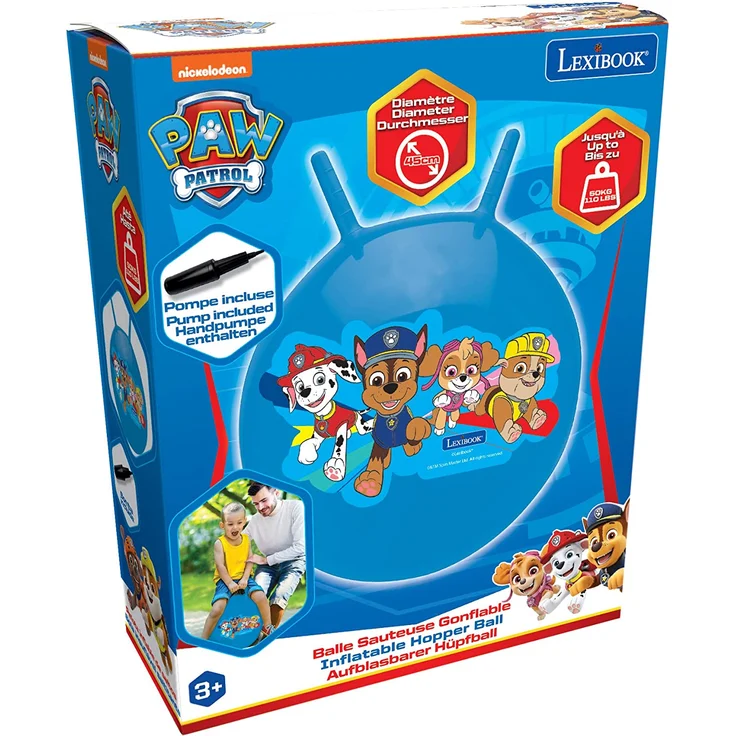 PAW Patrol Helfer auf Vier Pfoten Chase Aufblasbarer Hüpfball, Inbegriffenen manuellen Pumpe, Sicherer und widerstandsfähiger Kunststoff, Blau, BG040PA – Bild 7
