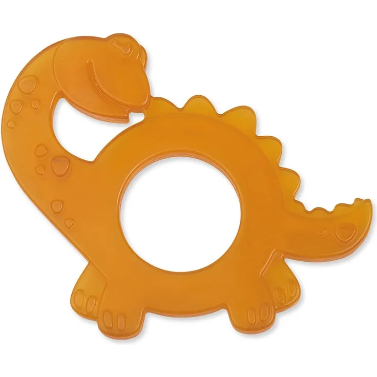 GRÜNSPECHT Bio-Beißring aus Naturkautschuk für zahnende Babys, massiert Zahnfleisch, BPA frei, weich, fördert Feinmotorik, Dinosaurier (639-V1)