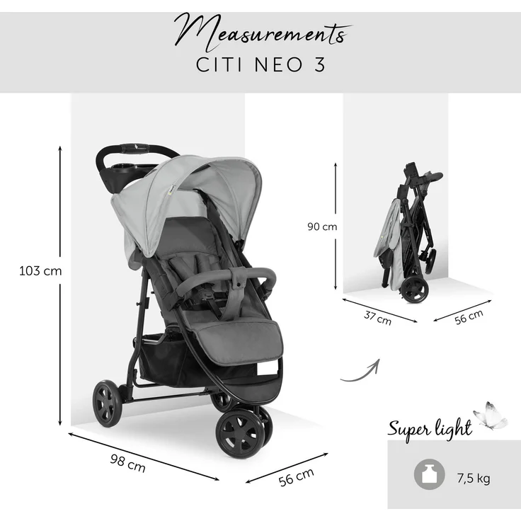 HAUCK City Kinderwagen Citi Neo 3 grau – Bild 3