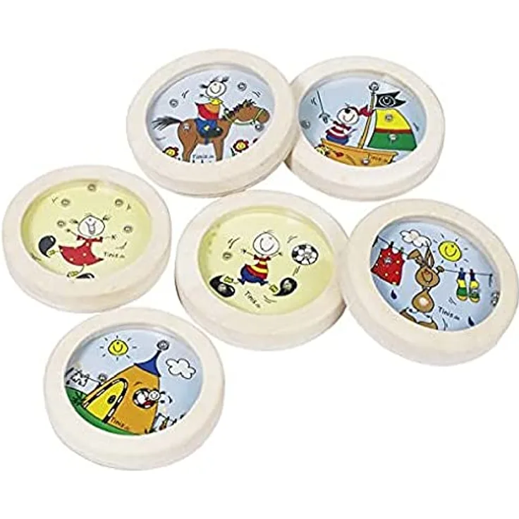 Goki 4013594560191 Geduldspiel mit Stahlkugeln, 6-er Set mit unterschiedlichen Motiven