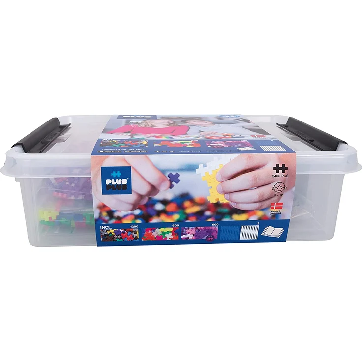 Plus-Plus PP3406 9603406 Kreativ-Bausteine Box, Geniales Konstruktionsspielzeug, 2400 Teile, Basic, Rosa - Preisvergleich – Bild 2