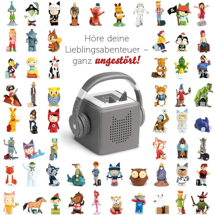 Tonies 'Tonie-Lauscher' Anthrazit/Grau, Kinder-Kopfhörer passend zur Toniebox, Lautstärke reguliert, abnehmbares Kabel, größenverstellbar, bewegliche Ohrmuscheln – Bild 14