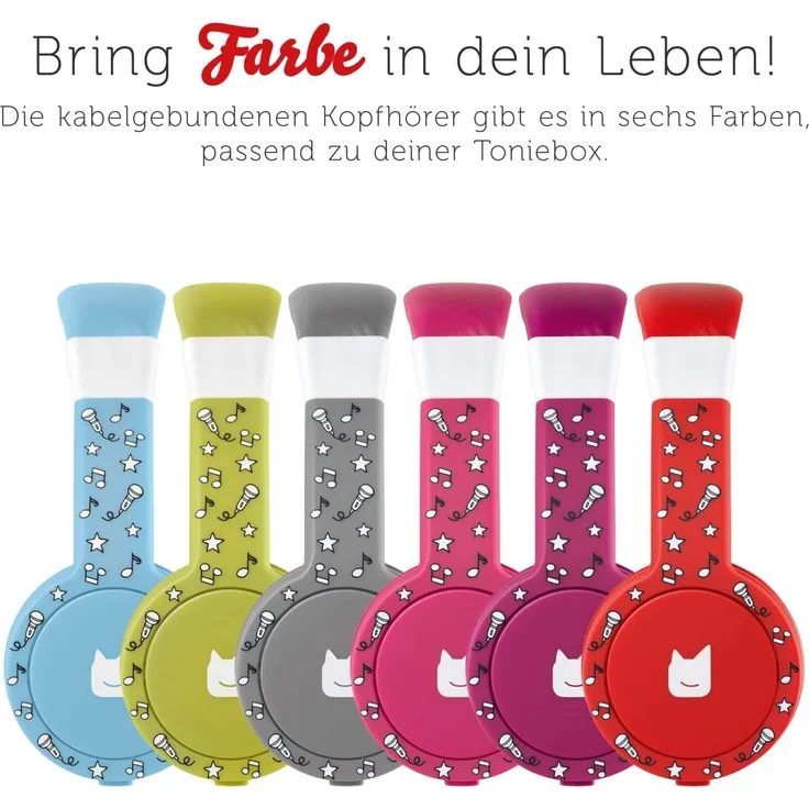 Tonies 'Tonie-Lauscher' Anthrazit/Grau, Kinder-Kopfhörer passend zur Toniebox, Lautstärke reguliert, abnehmbares Kabel, größenverstellbar, bewegliche Ohrmuscheln – Bild 10