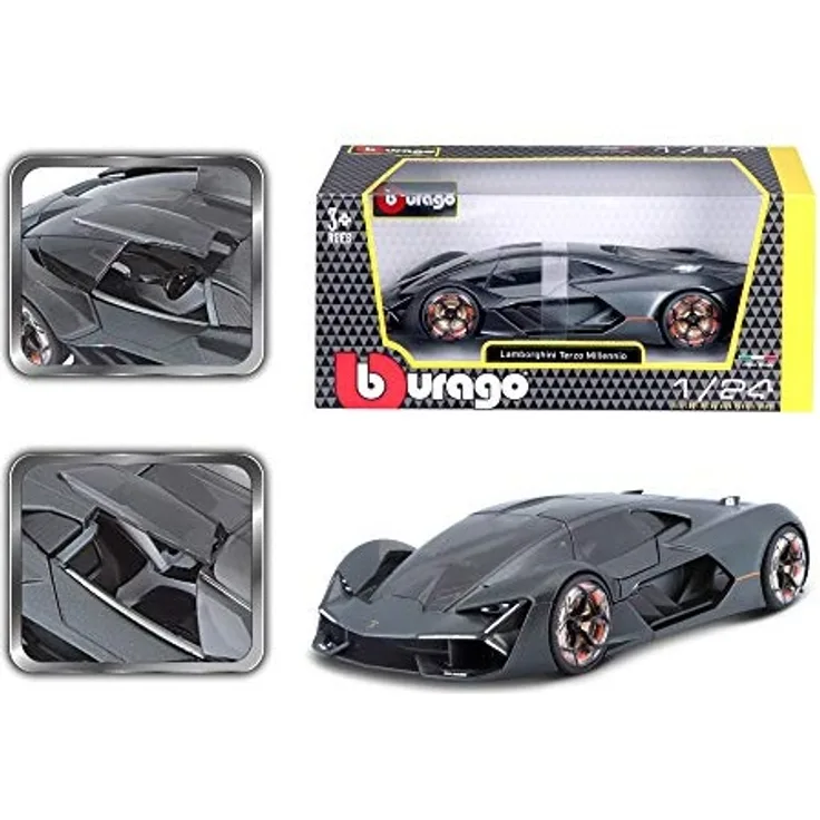 Bburago Lamborghini Terzo Millennio: Modellauto im Maßstab 1:24, Türen zum Öffnen, 19 cm, grün (18-21094)