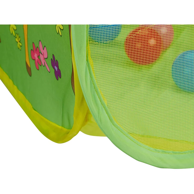 Relaxdays Bällebad Baby, quadratischer Bällepool mit 50 Bällen, Popup-Bällebecken HxB 50x110cm, BPA frei, ab 6 M., bunt – Bild 4