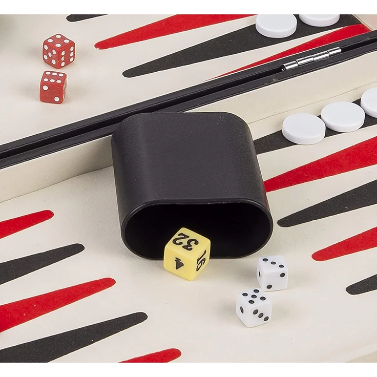 Engelhart - Schwarzes und weißes rotes Backgammon 36 cm - 250505 - Preisvergleich – Bild 8