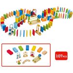 Hape E1042 E1042-Domino Fastico, 107 teilig, Mehrfarbig