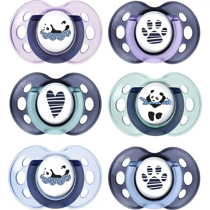 Tommee Tippee Anytime Schnuller, Symmetrische Kiefergerechte Form, BPA-freies Silikon, 18-36 Monate, 6er-Set