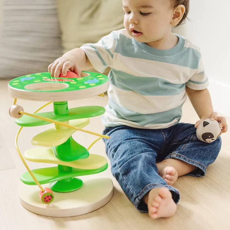 Melissa & Doug Rollables Baumhaus | Aktivitätsspielzeug für die frühe Entwicklung Jungen & Mädchen ab 1J. | Babyspielzeug aus Holz ab 12 Monaten | Ursache-Wirkung-Babyspielzeug mit sensorischen Bällen – Bild 3