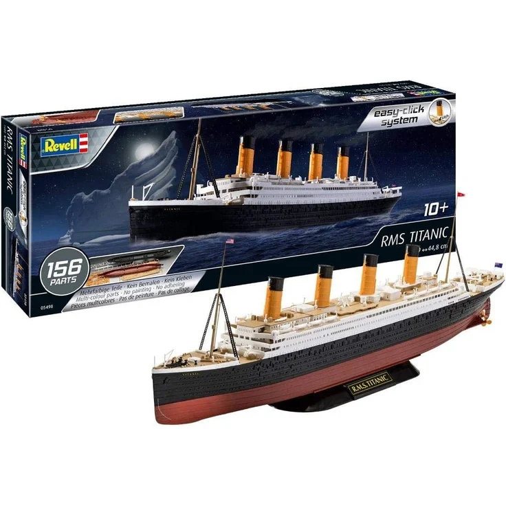 Revell 05498 RMS Titanic, Schiffsbausatz 10 Modellbausatz mit Easy-Click-System, farbige Bauteile, für Einsteiger, Mehrfarbig, 1:600/44,8 cm – Bild 1