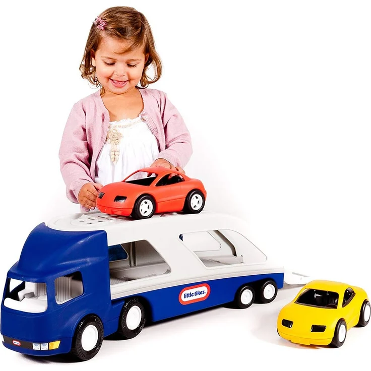 Little Tikes Großer Autotransporter - Großtransporter mit 2 Sportwagen - Stunden voller Spaß - für drinnen oder draußen – Bild 2