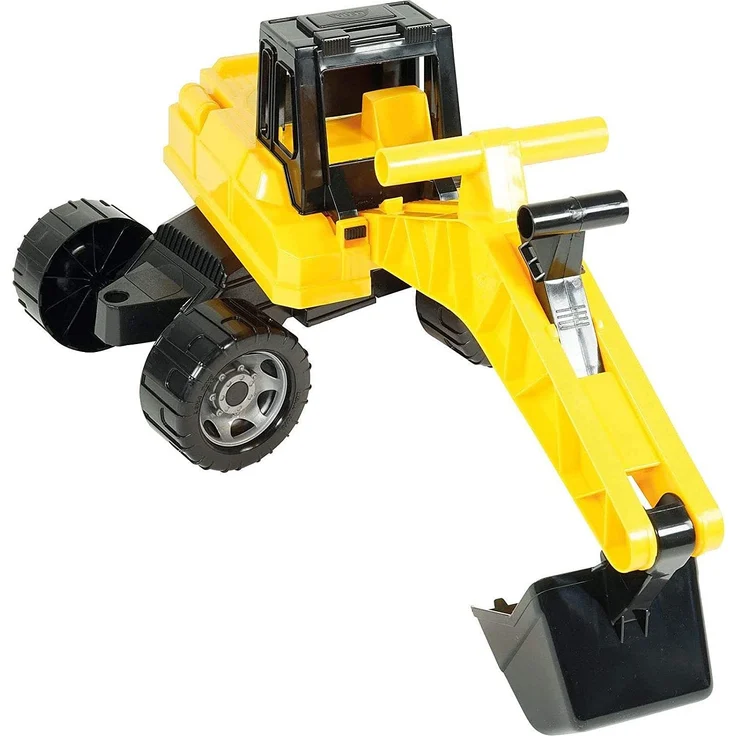 Lena 02047 Starke Riesen Bagger, Baufahrzeug ca. 80 cm, Giga Trucks Schaufelbagger mit 2 Stahlachsen, großer Spielzeugbagger in gelb und schwarz, Baggerfahrzeug für Kinder bis max. 25 kg, 70 cm - Preisvergleich – Bild 5