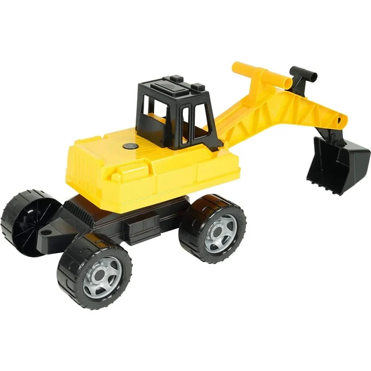 Lena 02047 Starke Riesen Bagger, Baufahrzeug ca. 80 cm, Giga Trucks Schaufelbagger mit 2 Stahlachsen, großer Spielzeugbagger in gelb und schwarz, Baggerfahrzeug für Kinder bis max. 25 kg, 70 cm - Preisvergleich – Bild 6