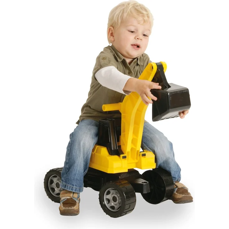 Lena 02047 Starke Riesen Bagger, Baufahrzeug ca. 80 cm, Giga Trucks Schaufelbagger mit 2 Stahlachsen, großer Spielzeugbagger in gelb und schwarz, Baggerfahrzeug für Kinder bis max. 25 kg, 70 cm - Preisvergleich – Bild 9