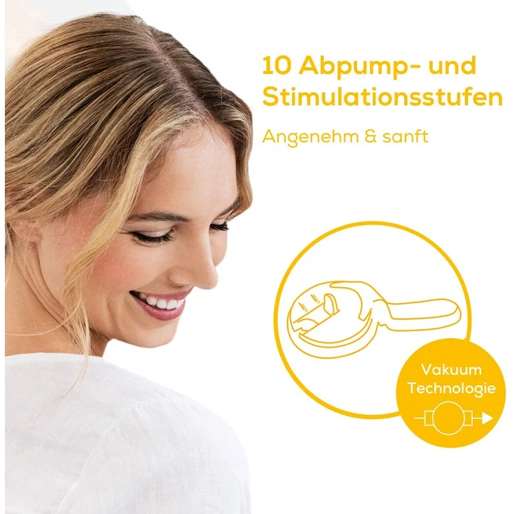 Beurer BY 70 Dual elektrische Doppel-Milchpumpe, mit 10 Stimulations- und Abpumpstufen, zwei Fläschchen, Aufbewahrungstasche, Memory-Funktion, angenehmes Silikonkissen, Avent- und NUK-Adapter – Bild 2