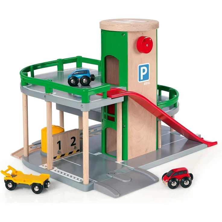 BRIO World 33204 Parkhaus, Straßen & Schienen - Eisenbahnzubehör für die BRIO Holzeisenbahn - Empfohlen für Kinder ab 3 Jahren – Bild 2