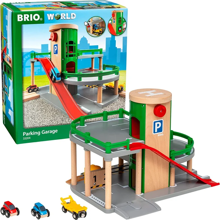 BRIO World 33204 Parkhaus, Straßen & Schienen - Eisenbahnzubehör für die BRIO Holzeisenbahn - Empfohlen für Kinder ab 3 Jahren – Bild 1