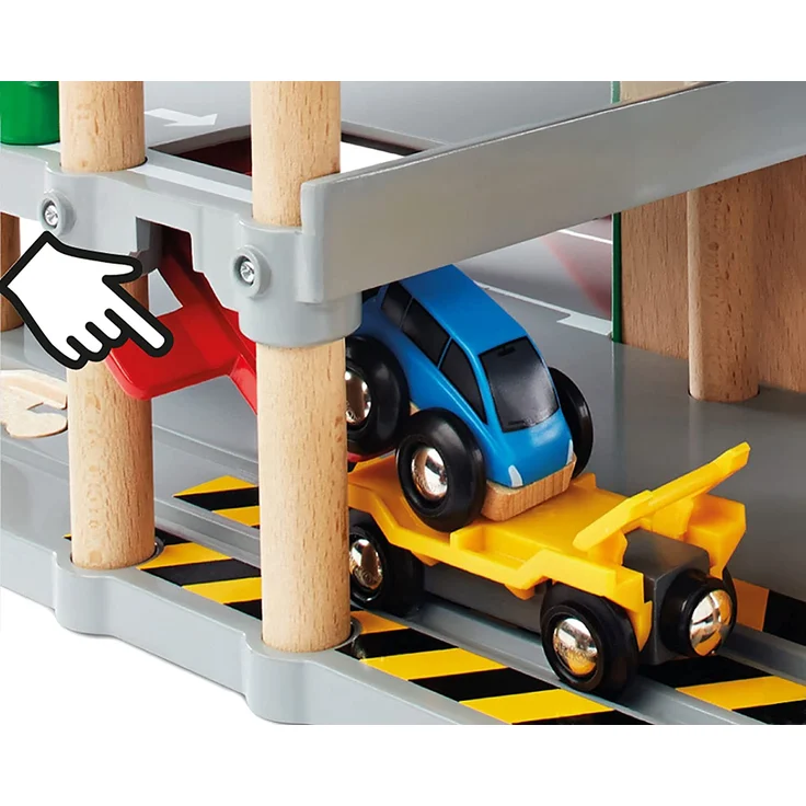 BRIO World 33204 Parkhaus, Straßen & Schienen - Eisenbahnzubehör für die BRIO Holzeisenbahn - Empfohlen für Kinder ab 3 Jahren – Bild 5