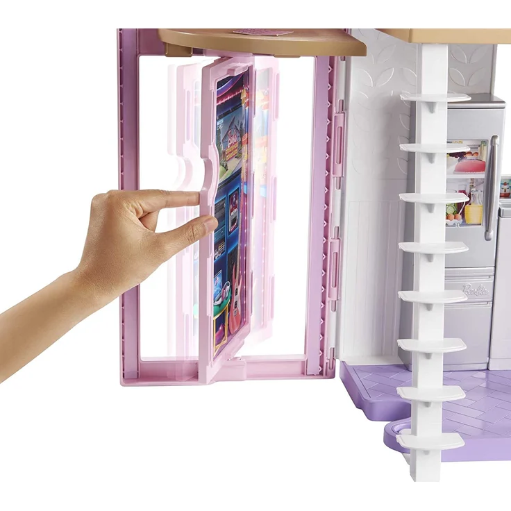 Barbie FXG57 'Malibu Haus' Puppenhaus, ab 3 Jahren, 60 cm breit, mit 25+ Zubehörteile – Bild 4