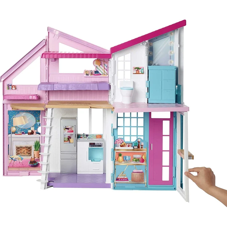 Barbie FXG57 'Malibu Haus' Puppenhaus, ab 3 Jahren, 60 cm breit, mit 25+ Zubehörteile – Bild 3
