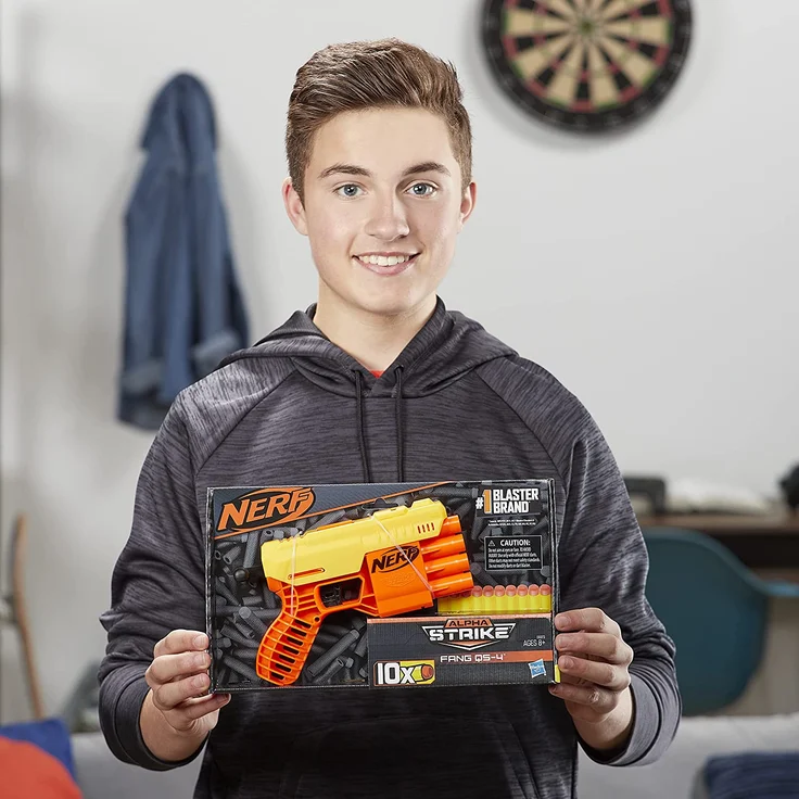Fang QS-4 Nerf Alpha Strike Spielzeug-Blaster - inklusive zehn Nerf Elite Darts - für Kinder, Teenager, Erwachsene – Bild 3