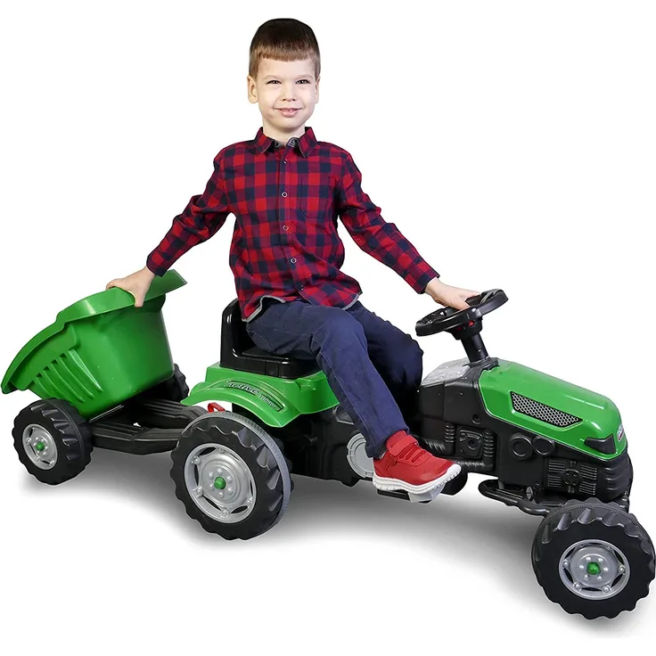 Pilsan Kindertraktor Active Pedale 07316 grün mit Anhänger ab 3 Jahren bis 50 kg grün