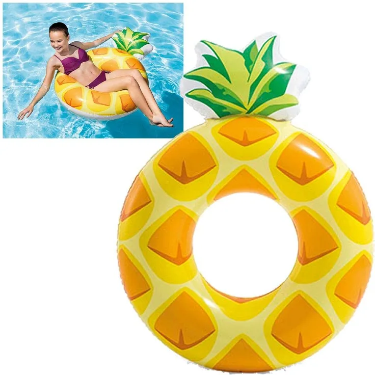 Intex 56266 Luftmatratze Schwimmreifen aufblasbar "Pineapple" 117 x 86 cm